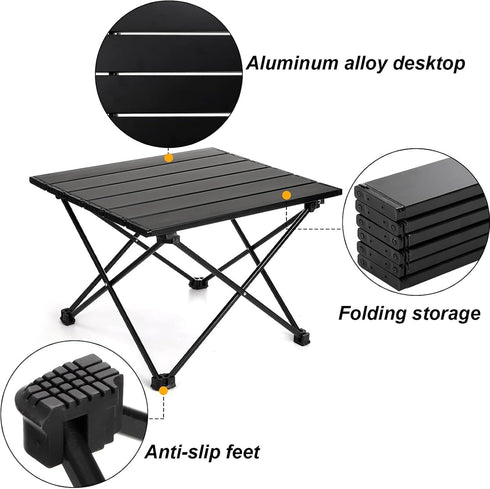 Godely Folding Camping Table,Outdoor Side Table,Carbon Steel Material,Collapsible Table Lightweight with Carry Bag