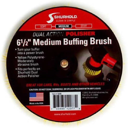 6- inches Shurhold Dual Action Polisher Scrub Brushes - Medium-Duty Cleaning and Scrubbing Brush for Boats, Cars