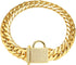 Strong Double Cuban Link Gold Dog Chain Collar with Zirconia Lock, Stainless Steel 16MM for Medium Large Dogs (24'')