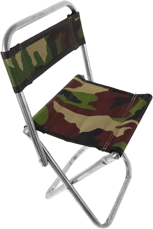 Portable Folding Chair Large Size Lightweight Camping Seat for Outdoor Fishing Hiking Garden Use Camouflage Collapsible