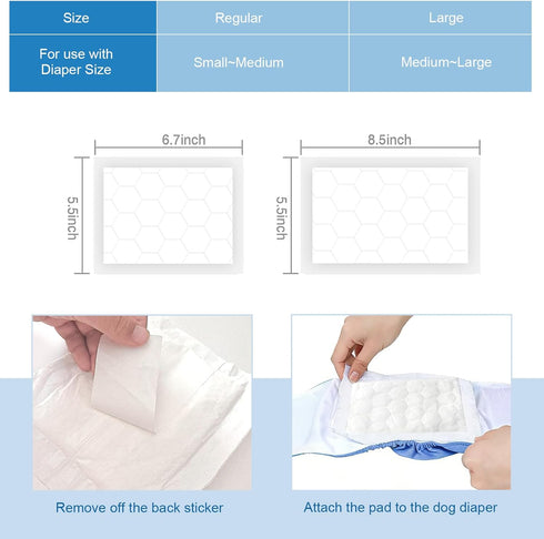 Ypfyed 200 Count Dog Diaper Liners Large Absorbent and Super Soft Dog Diaper Booster Pads for Female Dog Diapers