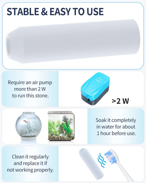 Pawfly 10 Pack Aquarium Replacement Air Stone Bubbler, Compatible Oxygen Diffuser for Mini Fish Tanks