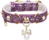 PetsHome Cat Collar, Dog Collar, Bling Rhinestones PU Leather Adjustable Pet Collar for Big Cat and Small Dog