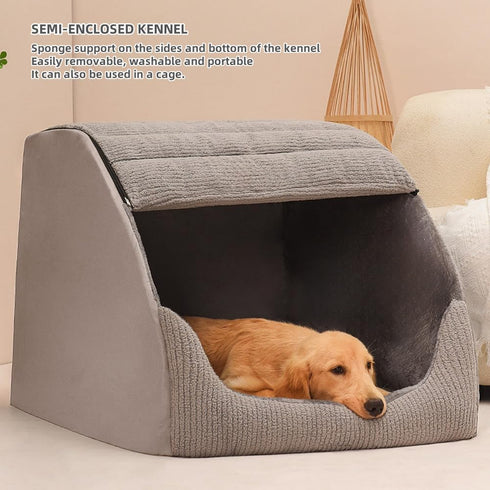 BXEBUI 30D Cozy Extra Large Dog Bed House, Memory Sponge, Dog House Indoor, Plush Dog Cave Bed Crate Cushion