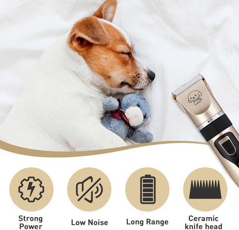Olnverath Trimmer 4 Dog Grooming Clippers - Low Noise Rechargeable Electric Cat Shaver Shears for All Pets, Dog
