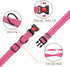Reflective Dog Collar and Leash Set, Adjustable Nylon Pet Collars for Small Medium Large Dogs, Hot Pink & Size S