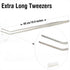 18.9 inch Heavy Duty Extra Long Tweezers for Salt & Fresh Water Fish Tank, Curved SUS 304 Stainless Steel Aquascape Tweezers for Aquarium & Terrarium, Large Metal Snake Feeding Tongs