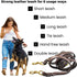 Multi Function 8ft Leather Dog Leash, Genuine Hands Free Training Leash for Small, Medium, Large Dogs (Dark Brown)