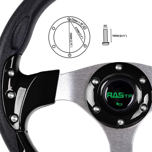 RASTP Golf Cart Steering Wheel 12.6”/320mm for Club Car DS, Club Car Precedent, EZGO, Yamaha Golf Carts, Black