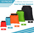LEIFIDE 10 Pcs Ultralight Dry Bags, Waterproof Lightweight Airtight Bags for Camping, Kayaking, Hiking & Swimming