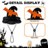 EXPAWLORER Dog Halloween Costumes - Collar with Bells and Wizard's Hat Set, Black