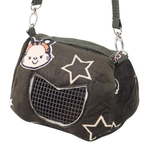 Small Pet Carrier Bag, Blackish Green Flannelette Portable Breathable Carrier for Small Pets Animal