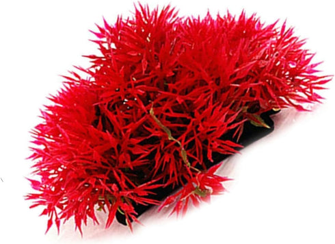 Juroicessry Red Artificial Flowers, Fake Flowers, Artificial Pine with Base Grass Fish Tank