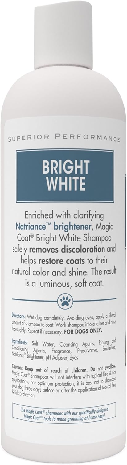 16 Four Paws Magic Coat Bright White Whitening Shampoo for Dogs with Natriance Brightener, Brightening Dog Wash