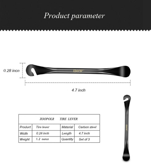 High Strength Carbon Steel Bicycle Tire Lever, Bike Tube Repair Kit, 3 pcs Tire Removal Tools