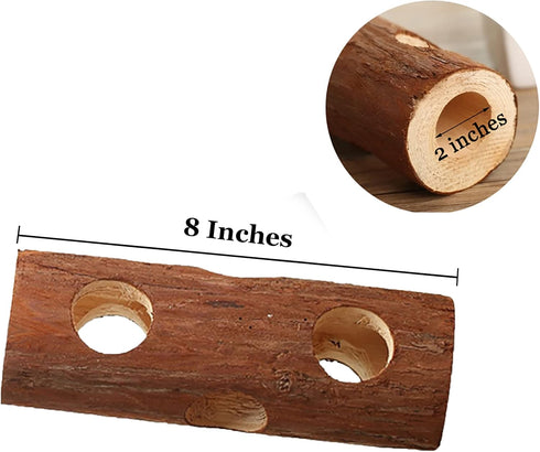 SunGrow Rabbit Log Chew, 8 Inches, 2-in-1 Hay Feeder and Molar Bunny Log Chew for Small Animals