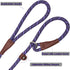 3 FT Dog Leash Slip Lead, 1/2 inch Rope Walking and Training Leash, Strong Nylon for Medium and Large Dogs (Purple)