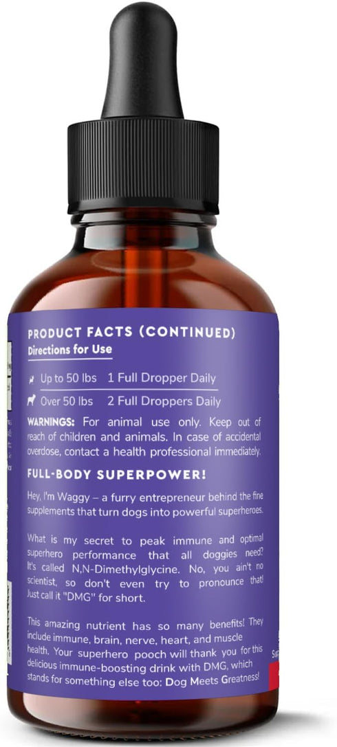 Premium DMG for Dogs - Liquid to Support Immune Health, Skin, Stamina, Muscles & Performance - 4oz