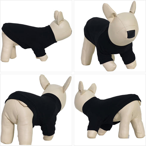 Lovelonglong Dog Pullover Sweatshirt for Autumn Winter, Cold Weather T-Shirts for Small to Large Dogs, Black XS