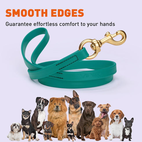 Viper Biothane K9 Working Dog Leash, Waterproof Lead for Tracking Training, 6ft, Blue Aqua, Solid Brass Snap