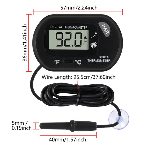 4Pcs Aquarium Thermometer Fish Tank Thermometer Reptile Fahrenheit Terrarium Water Temperature Indicator Test Digital