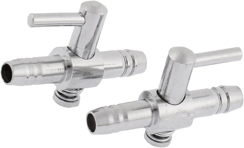 Single Way Air Valve Distributor for Aquarium Pump, Air Pump Control Valve (Silver Tone, 2pcs)