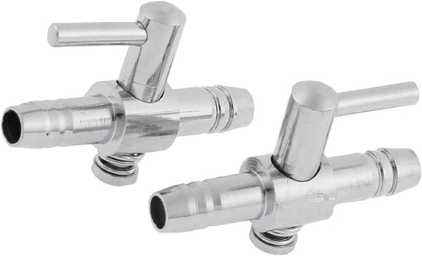 Single Way Air Valve Distributor for Aquarium Pump, Air Pump Control Valve (Silver Tone, 2pcs)