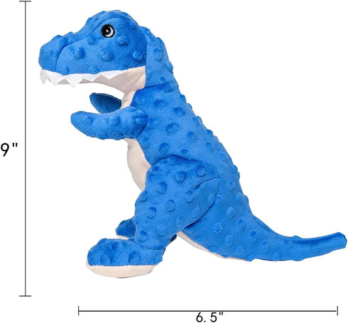 Dinosaur Dog Toy, Blue Plush Squeaky Chew Toy for Small, Large, and Big Dogs, Birthday Dog Toys