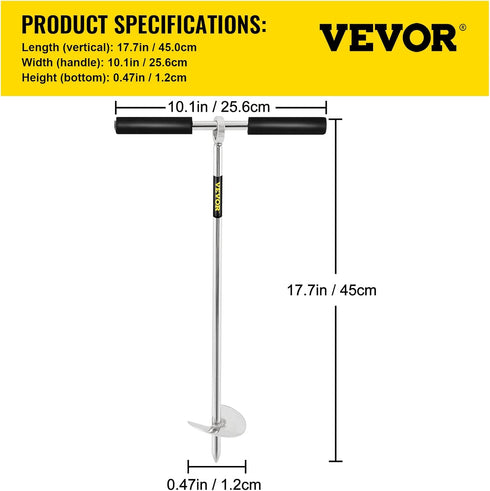 VEVOR 18" 36" Length Sand Anchor Auger, Galvanized Carbon Steel Slide Anchor for Beach and Sandbar