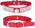 Small Dog Collar with Crown Rhinestone, Pretty Glitter Crystal Jewel Bling Sparkly Diamond Puppy Collars for XXS Xs Small Medium Pet Girls Dogs Female Cats Kitten, Red M