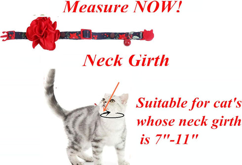 BoomBone Christmas Cat Collar Flower, Dog Collars Charms, Pet Xmas Accessories