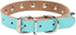 Classic Adjustable Genuine Cow Leather Pet Collars for Cats & Dogs (Medium, Blue-Spiked Rivet)
