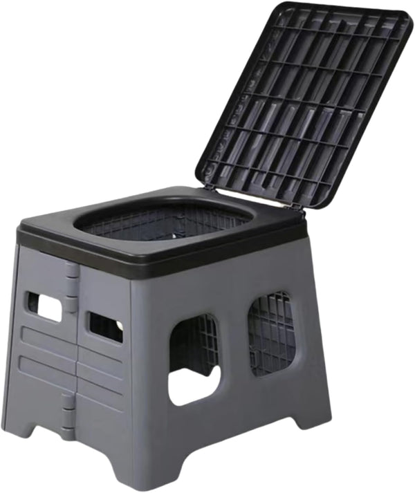 FlyNautics Portable Camping Folding Toilet with Lid,Travel Potty Plastic for Adults, Extra Large
