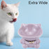 Ceramic Raised Cat Bowls for Indoor Cats, Cute Elevated 5.4 Inch Wide Whisker Friendly Purple Water Bowl, Dishwasher
