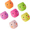 Squeaky Dog Toy Balls with Funny Piggy Face, Durable Teething Latex Rubber, Interactive Fetch Play (6PCS) for Small