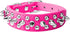 Spiked Dog Collar, Soft PU Leather with Mushrooms Rivet Spike Studded Adjustable Collars for Small Breeds (XS, Hot Pink)