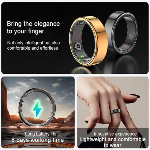 Smart Rings for Men Women, Fitness Rings Heart Rate Monitor, Sleep Tracker, Waterproof Fitness Tracker for iOS Android