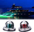 Stainless Steel LED Bow Navigation Lights for Small Boats (One Pair, Silver)