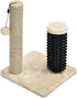 Amazon Basics Cat Scratching Post with Brush, 12.2 x 12.2 x 16.54 inch for Kittens, Beige Color