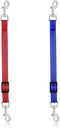 Cobee Dog Collar Clips, 2 Pcs Reflective Nylon Puppy Collar, Safety Adjustable Backup Clasp for Dogs (Red, Blue)