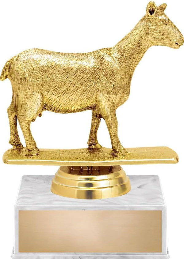 5.5" Animals Goat Dairy Award with White Luxury Base