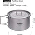 Titanium Bowl Pot with Foldable Handle, 600ML Single-Wall Cooking Bowl for Outdoor Camping, Hiking, Picnic