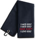 I Hate Golf Nice Shot I Love Golf - Embroidered Golf Towel with Clip, Funny Accessories for Men, Birthday Gift