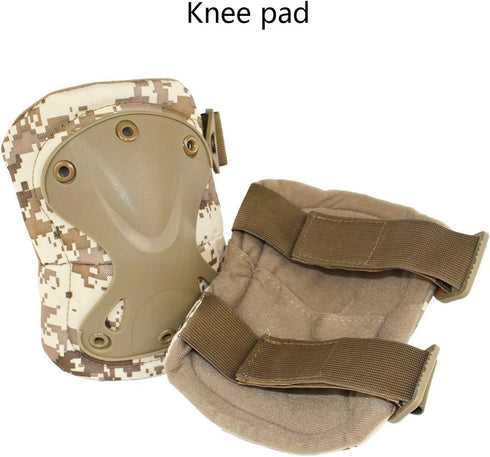 Tactical Combat Knee & Elbow Protective Pads Set for Outdoor CS Paintball, Cycling, Safety Skateboarding Gear