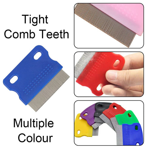 6 Pcs Pet Flea Combs for Dogs and Cats, Hair Removal Massaging Shell Combs in Random Colour