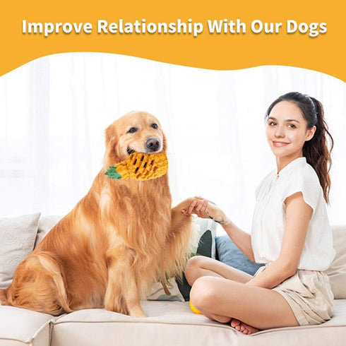 Pineapple Dog Toys for Large Dogs, Indestructible Chew Toys for Small Medium Dogs, Tough Puzzle Toys