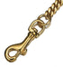 Strong Dog Chain Gold Leash Long 3FT 4FT 5FT 18K Gold Plated Stainless Steel 12mm Curb Cuban Link with Leather Handle