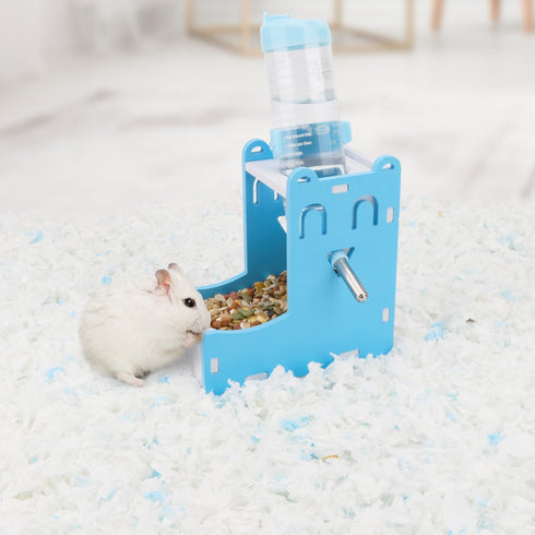 2 in 1 Hamster Hanging Water Bottle, Pet Auto Dispenser with Base for Hamster Rat Mouse, 125ML