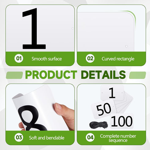 AceOrbit 100 Set 6.5 4.3 (1-100) PP Rectangular Equestrian Numbers x Running Bibs Race Tryout Numbers Holder for Sports
