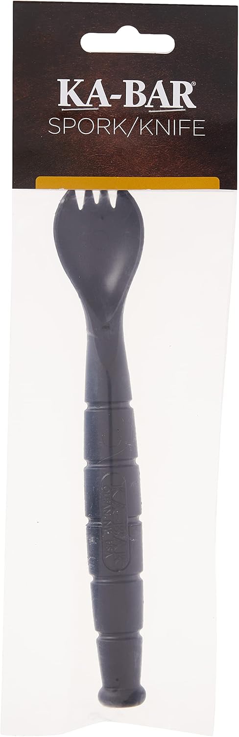Ka-Bar Tactical Spork (Spoon Fork Knife) Tool 9909 Black, 1 Pack